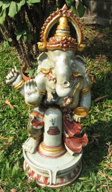 Celadon Ganesh with Shiva Lingam