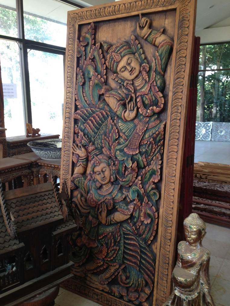 Pair of Carved Kinnaree Doors