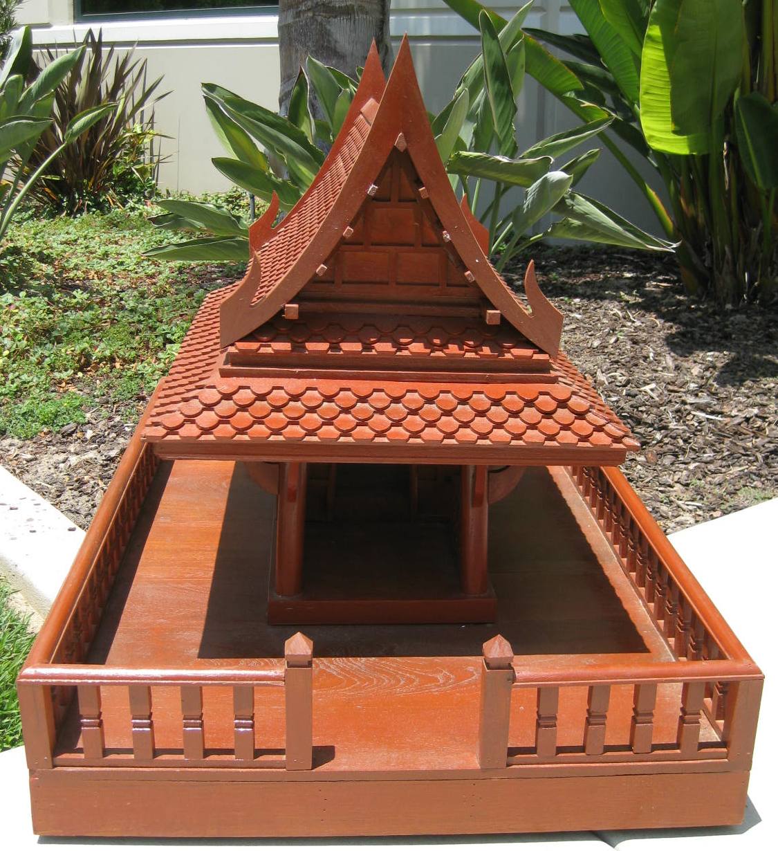 Ayutthaya Style Spirit House Golden Teak Wood