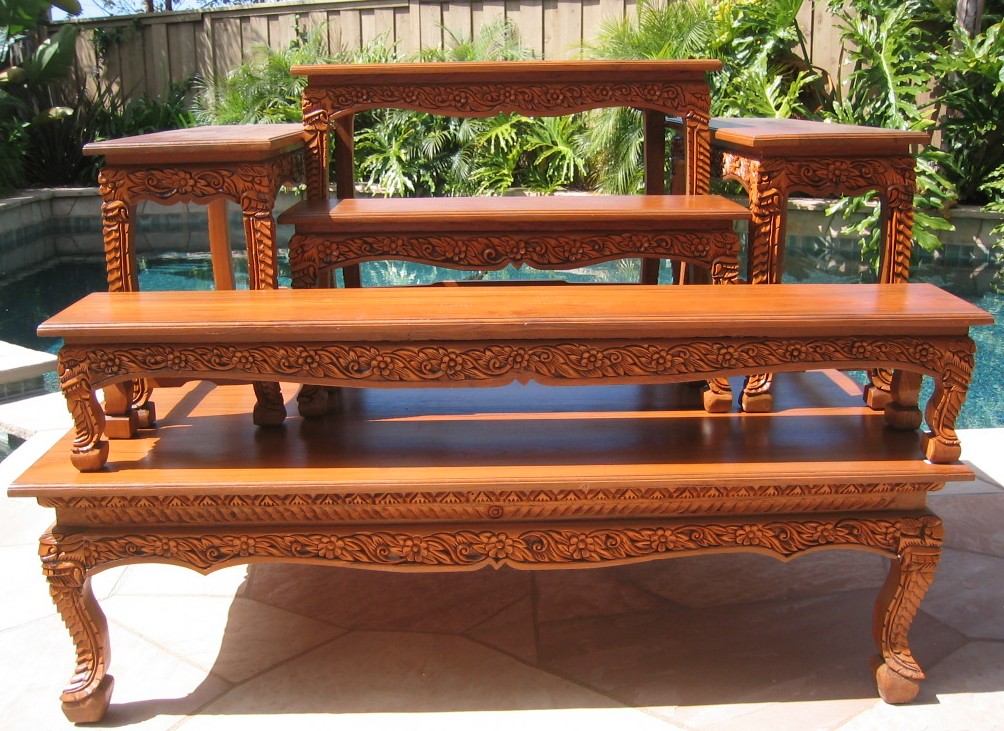 Extra Large Altar Table Set Teak Wood