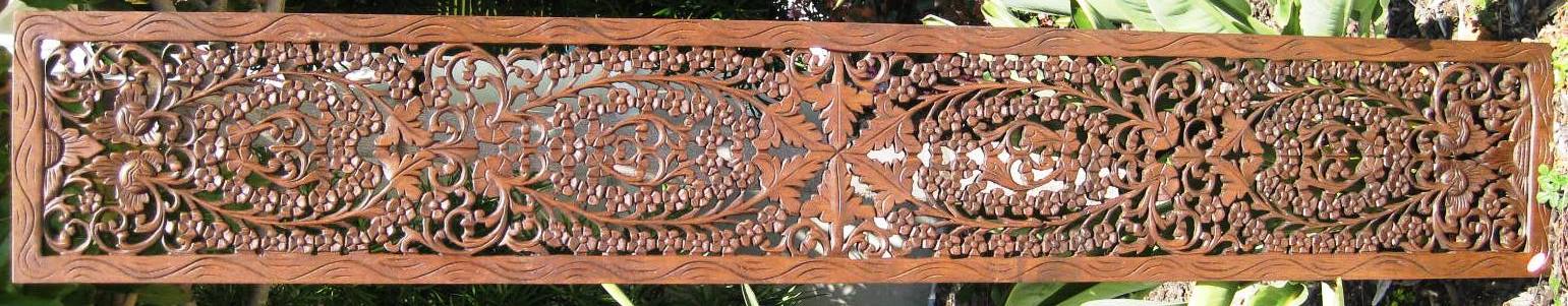 1ft x 6ft  Floral Teak Wood Panel