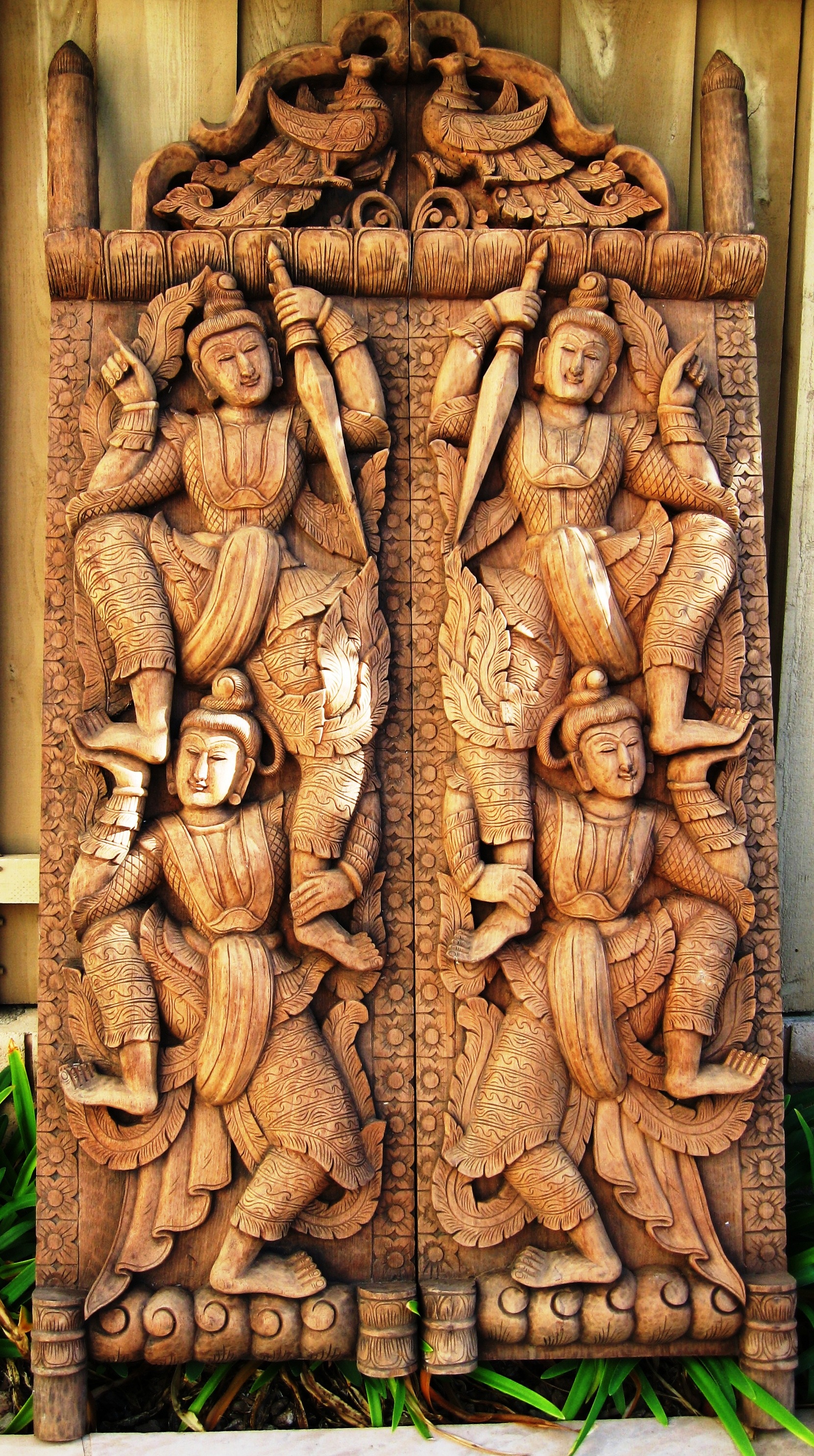 Myanmar Style Teak Wood Doors